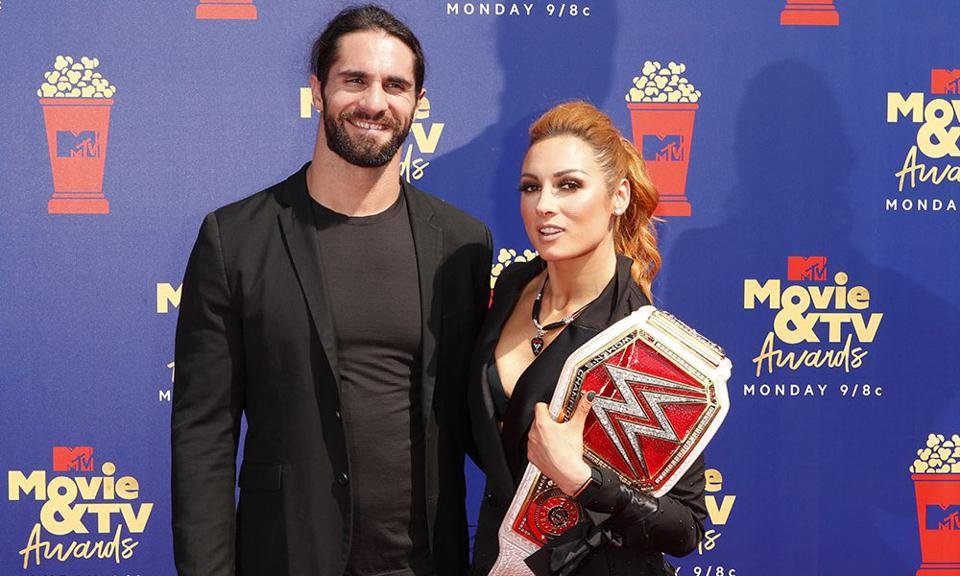 Seth Rollins and Becky Lynch