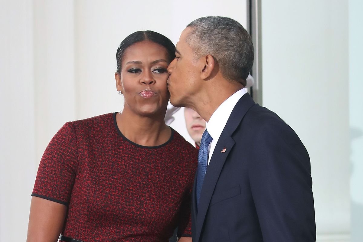 Barack Obama with wife Michelle Obama 