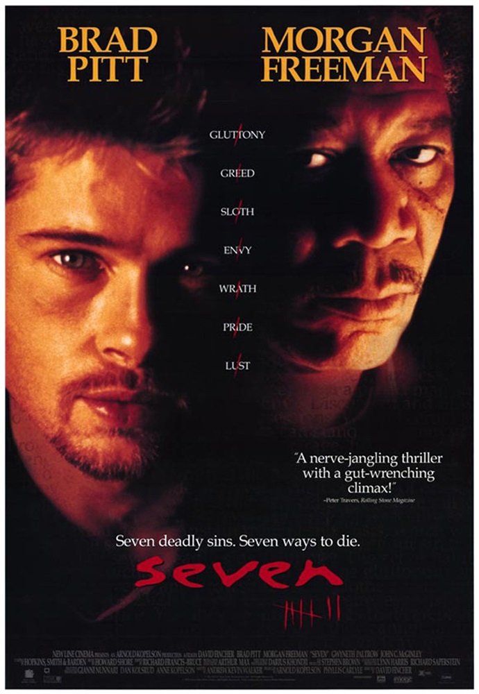 Top 10 Most Popular Thriller Movies in the World: Cast and Summary 3 Seven (1995)